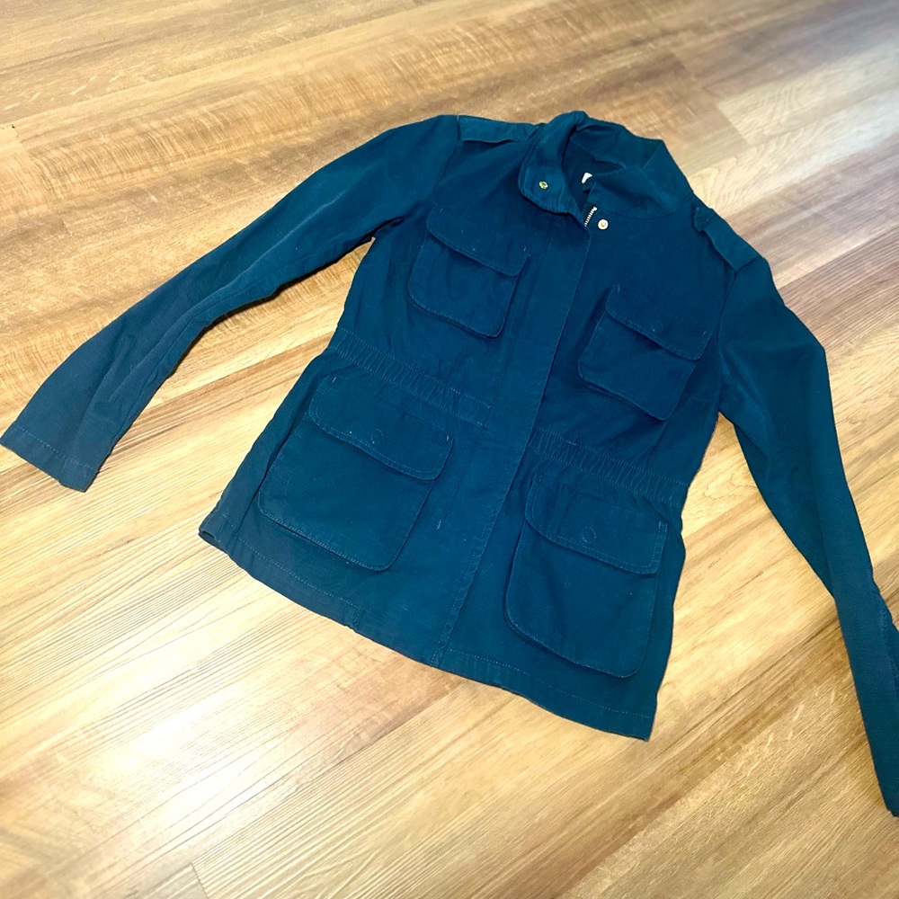 H&M Navy Full Zip Utility Jacket Women's Size 6